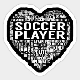 Soccer Player Heart Sticker